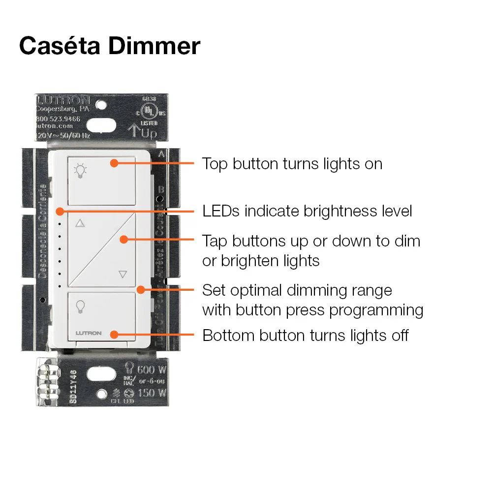 Lutron Caseta 2-Pack In-Wall Smart Dimmer Kit, Model P-BDG-PKG2W-C* - Image 9