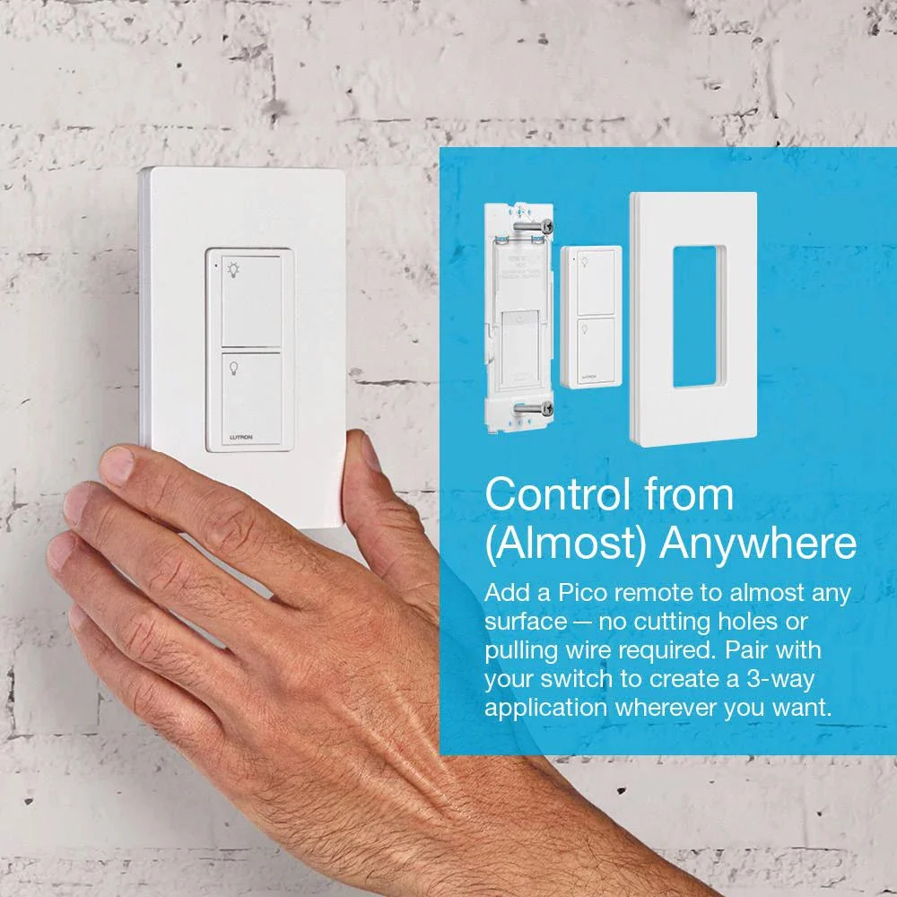 Lutron Caseta Smart Switch & Remote Kit, P-PKG1WS-WH* - Image 7