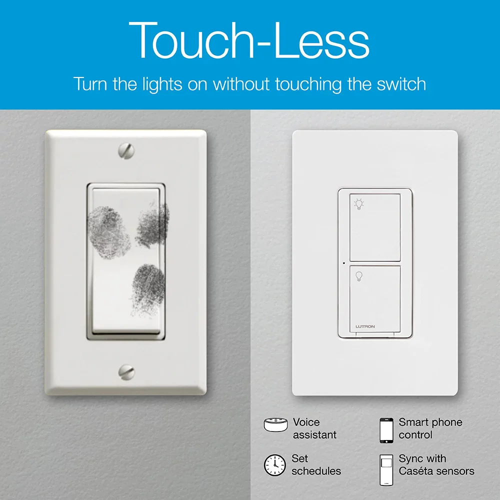 Lutron Caseta Smart Switch & Remote Kit, P-PKG1WS-WH* - Image 9