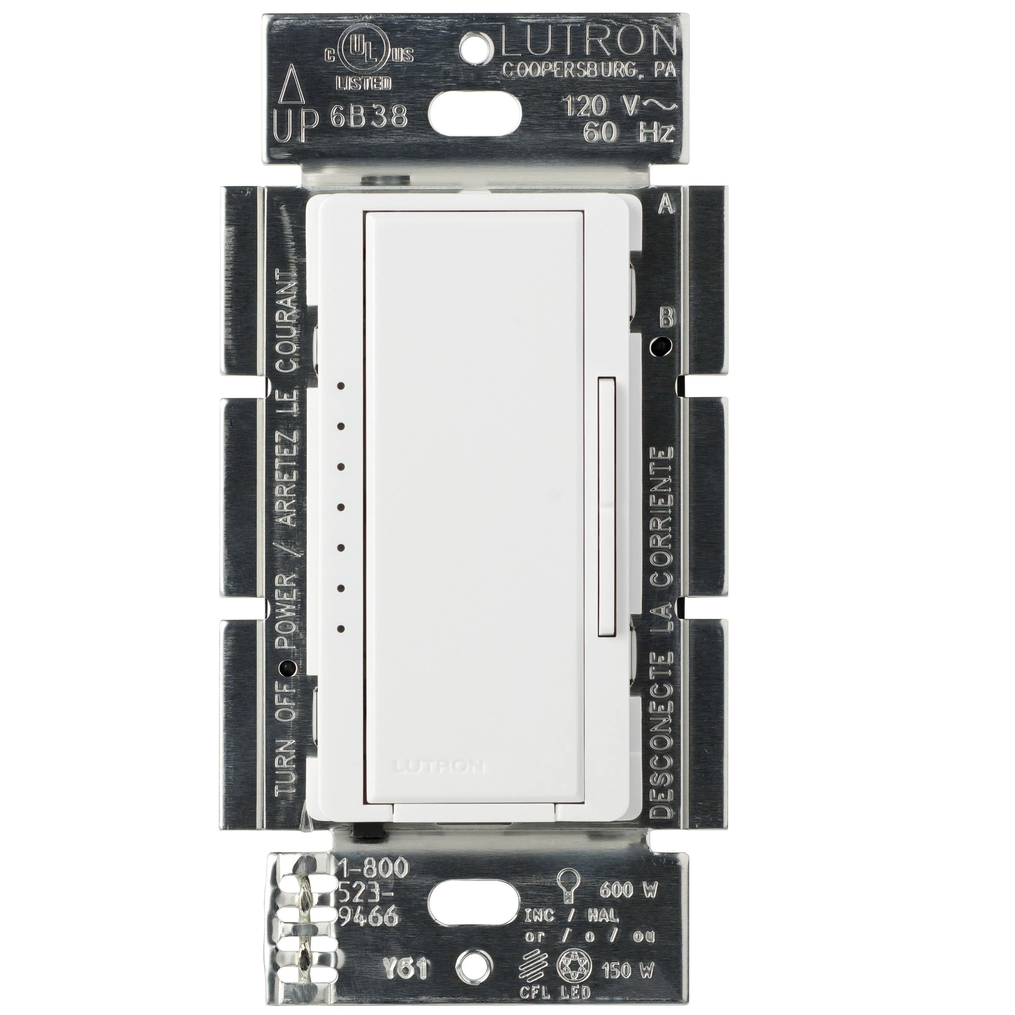 Lutron Maestro C.L Dimmer Switch for Dimmable LED, Halogen & Incandescent Bulbs, Model MACL-153M-WH