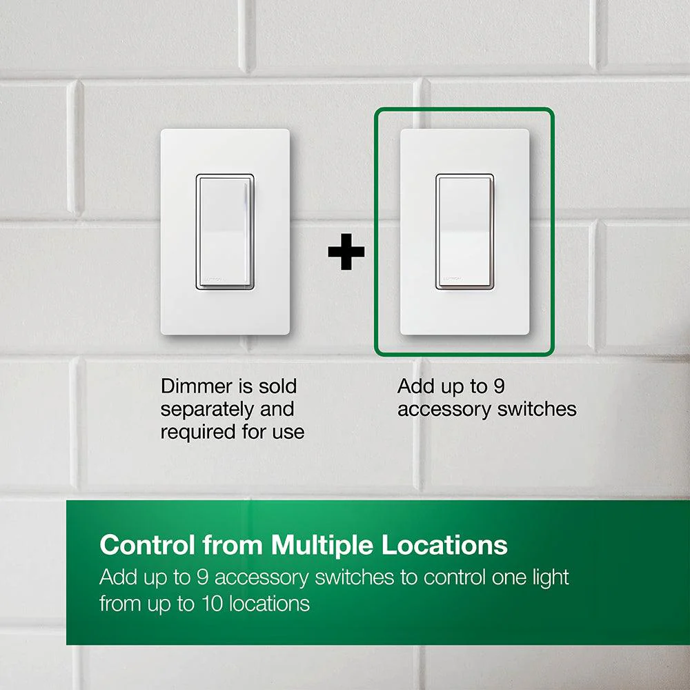 Lutron Sunnata LED+ Accessory Switch, Model ST-AS-WH* - Image 4