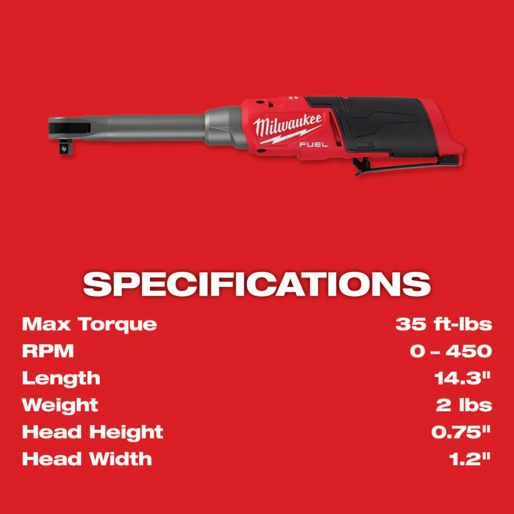 Milwaukee M12 Ext Reach High Speed Ratchet - Image 6