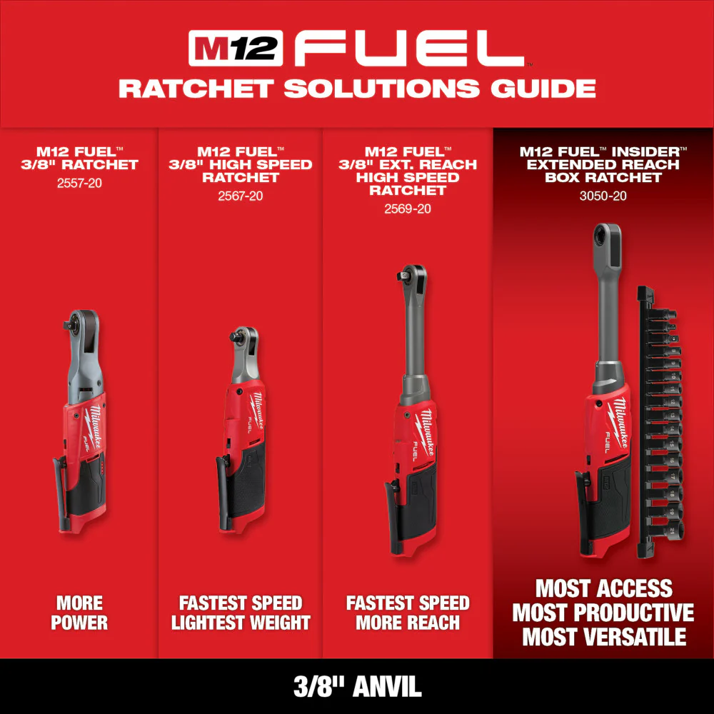 Milwaukee M12 Ext Reach High Speed Ratchet - Image 7