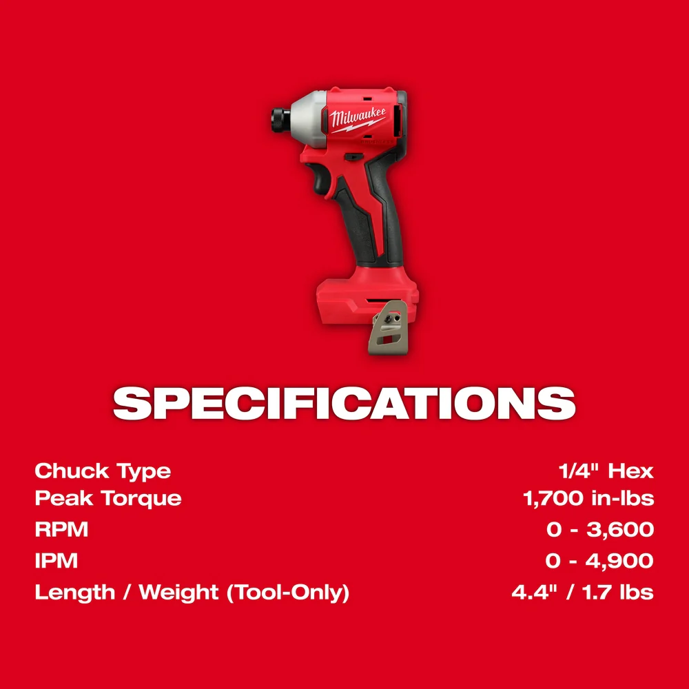 Milwaukee M18™ Compact Brushless 1/4" Hex Impact Driver - Image 5