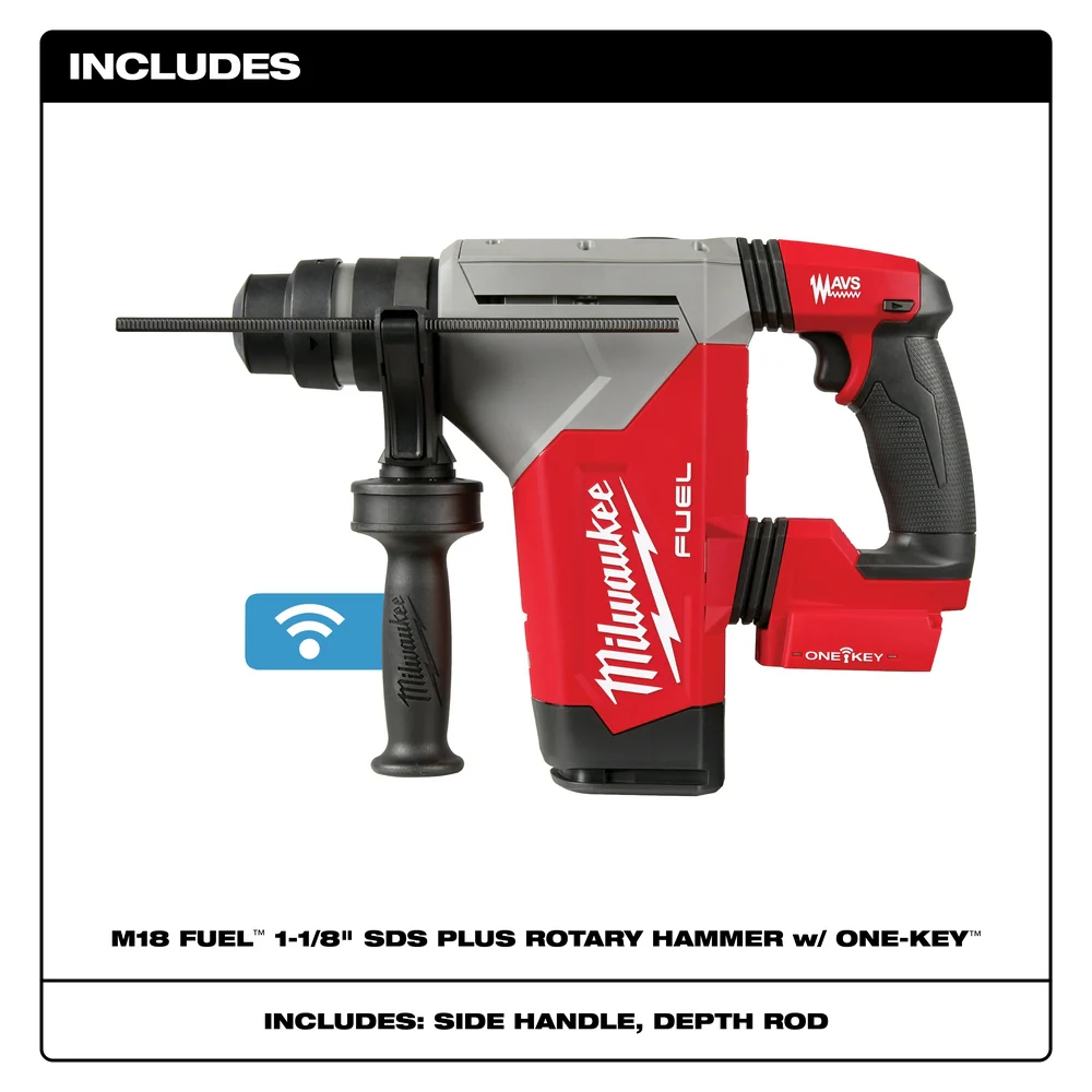 Milwaukee M18 FUEL™ 1-1/8" SDS Plus Rotary Hammer w/ ONE-KEY™ - Image 2