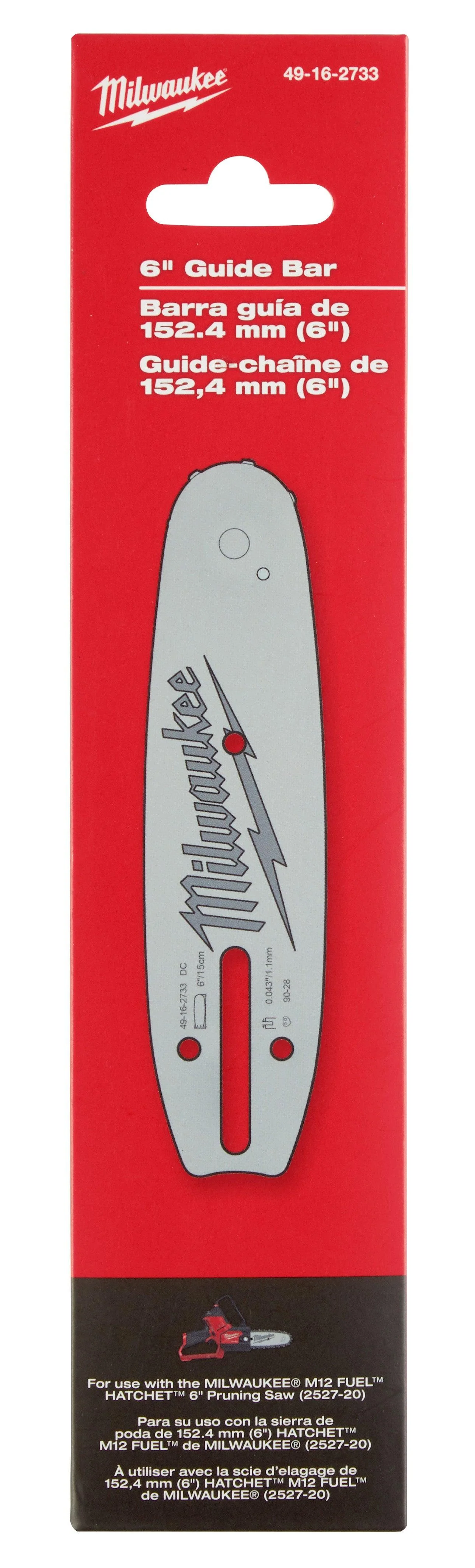 Milwaukee 6 in. Guide Bar, Model 49-16-2733 - Image 2
