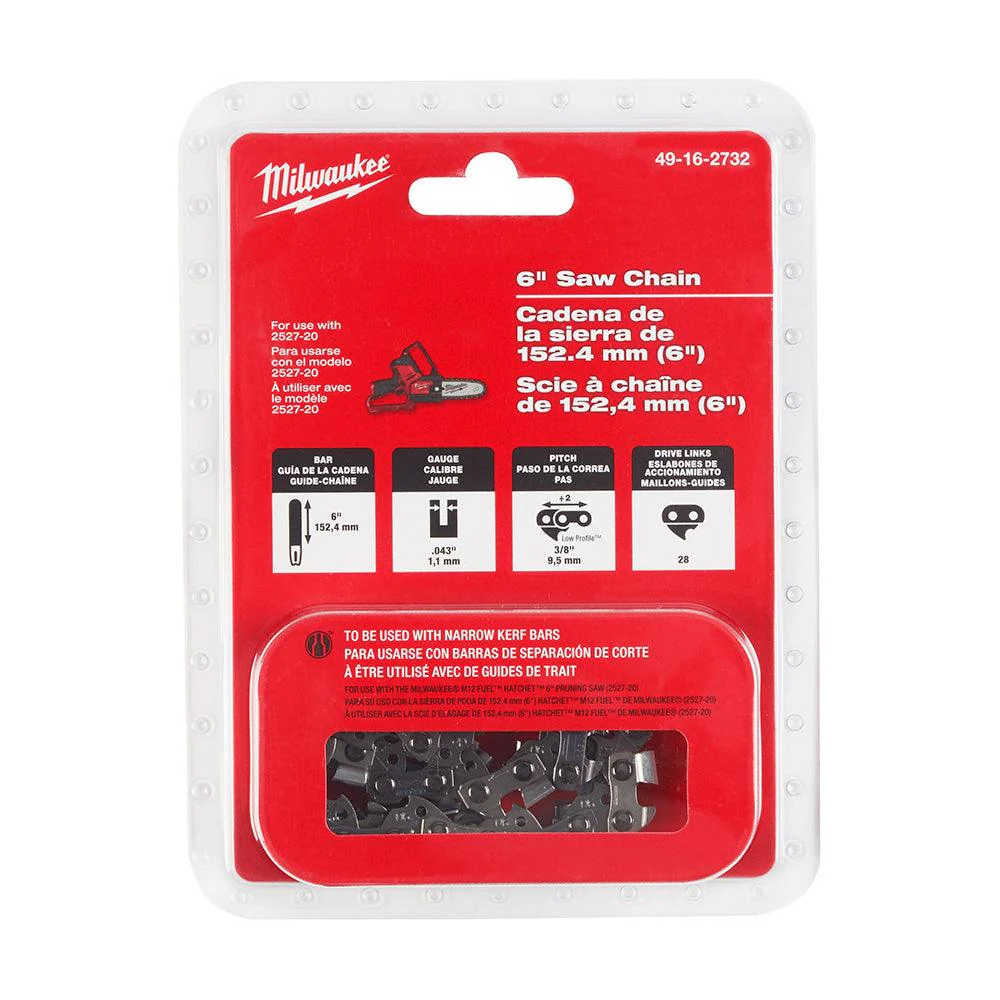 Milwaukee 6 in. Saw Chain, Model 49-16-2732