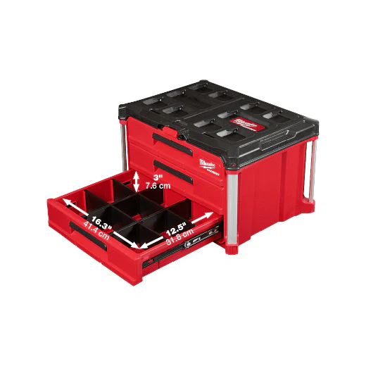 Milwaukee PACKOUT™ 3Drawer Tool Box, Model 48-22-8443* - Image 3