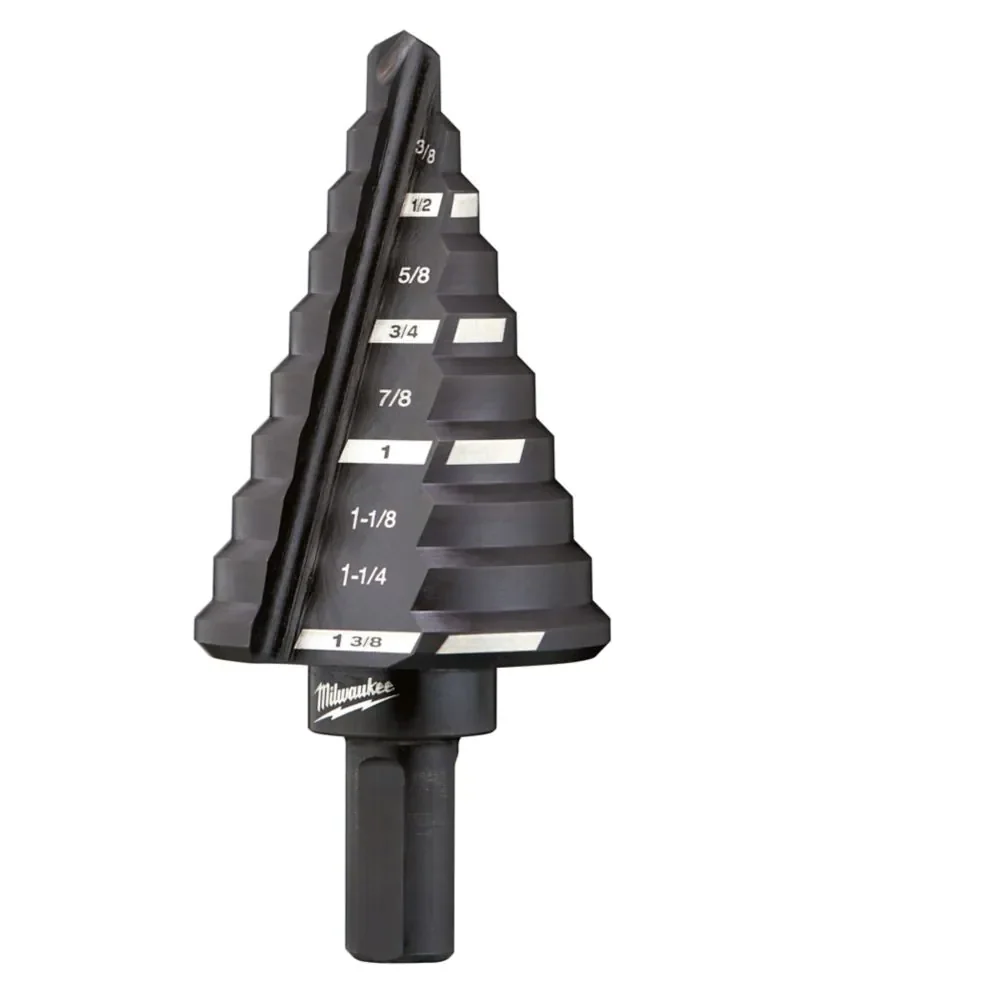 Milwaukee Step Drill Bit, 1/4" to 1-3/8", 10 steps, Model 48-89-9205