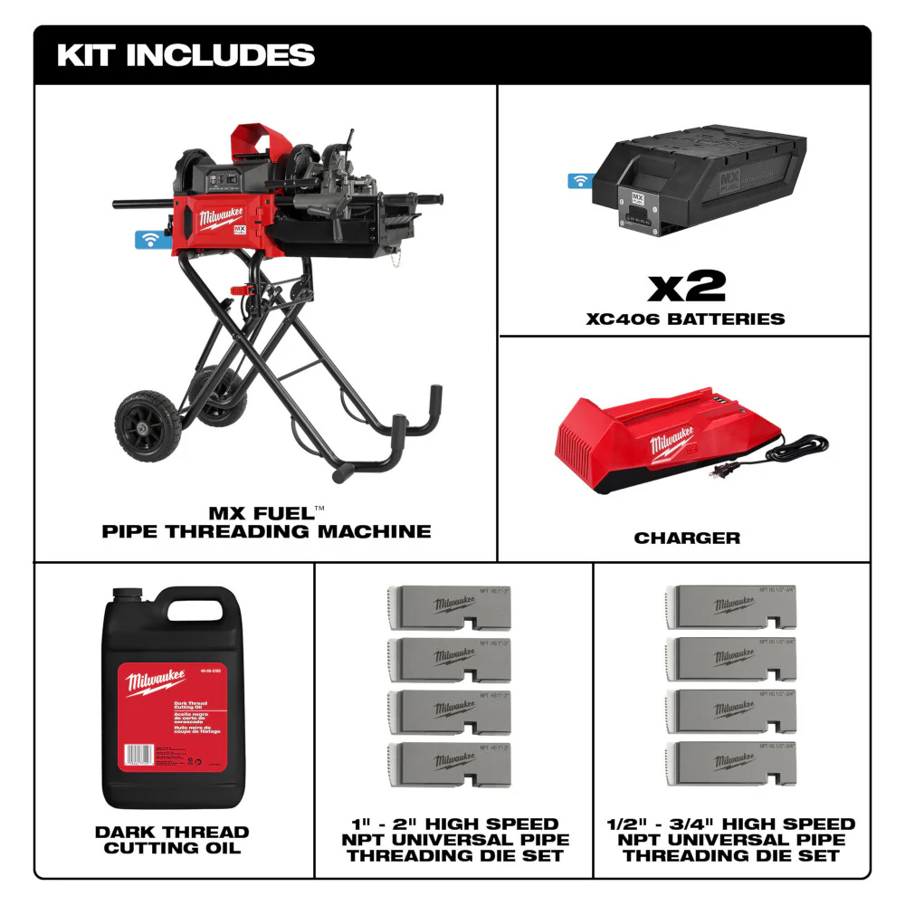 Milwaukee MX FUEL Pipe Threading Machine - Image 2