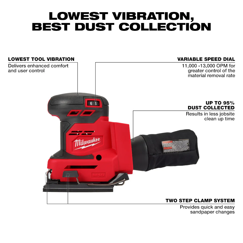 Milwaukee Orbital 1/4 Sheet Sander - Image 3