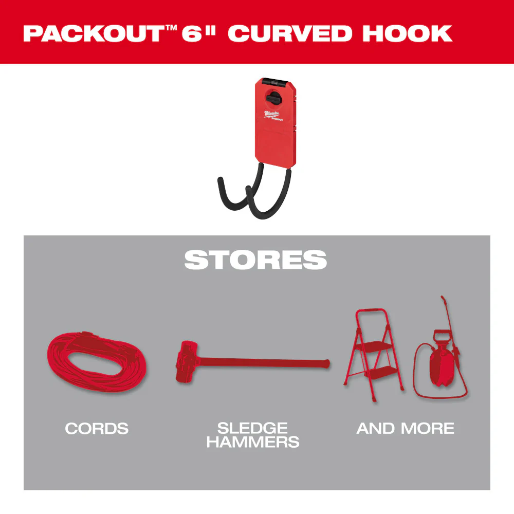 Milwaukee PACKOUT™ 6” Curved Hook - Image 3