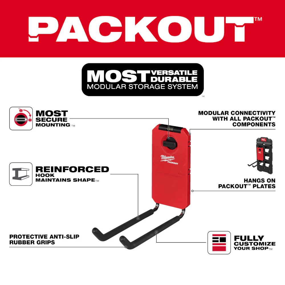 Milwaukee PACKOUT™ 9” Straight Hook - Image 2