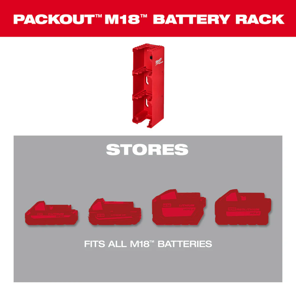 Milwaukee PACKOUT™ M18™ Battery Rack - Image 3