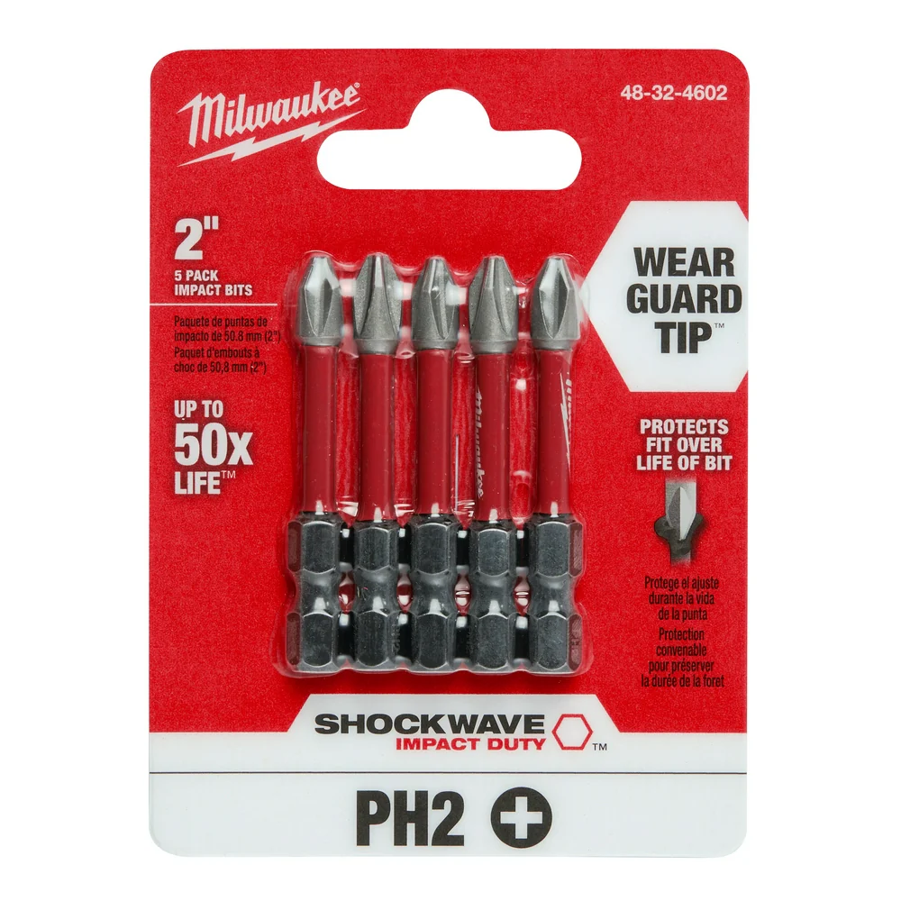Milwaukee SHOCKWAVE™ 2” Impact Duty Phillips #2 Power Bits (5 PK) - Image 7