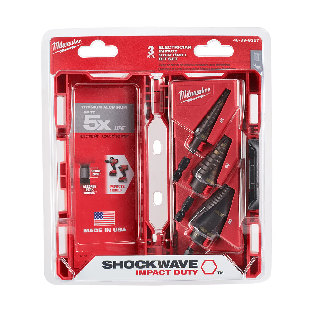Milwaukee Step Bit Set (#1, #4, #9) - Image 7