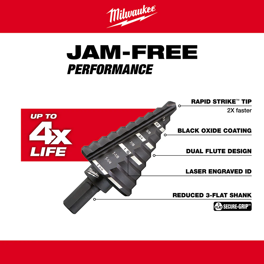 Milwaukee Step Drill Bit Set (6 PC) - Image 4