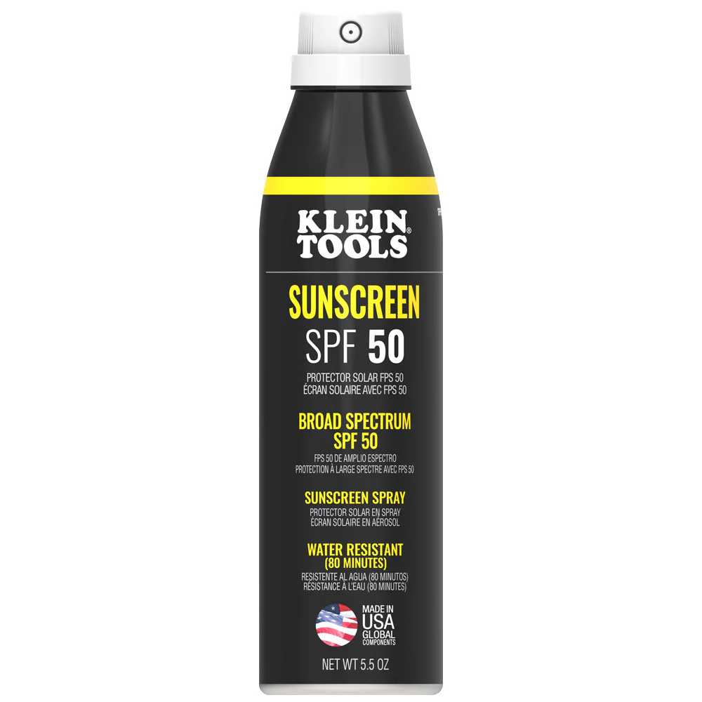 Klein Tools Sunscreen Spray, Broad Spectrum SPF 50, 12-Pack