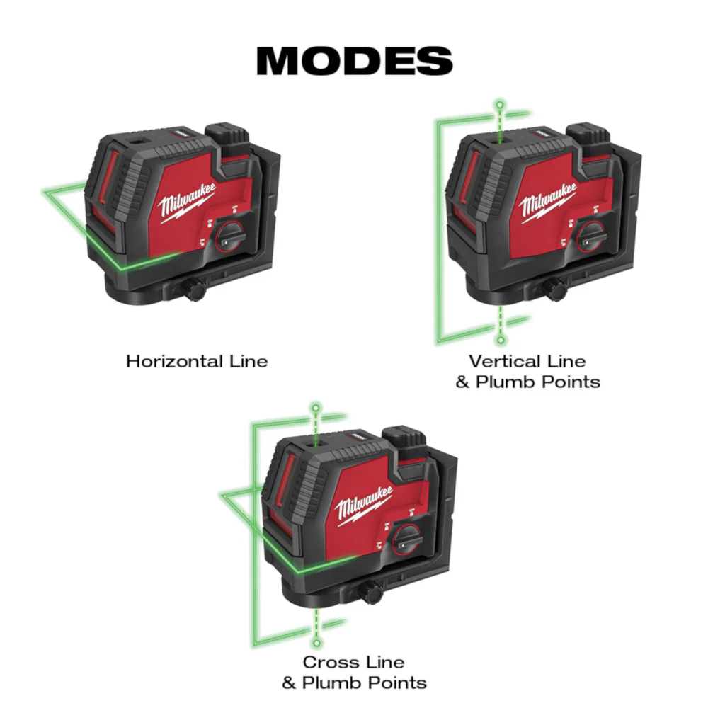 Milwaukee USB Rechargeable Green Cross Line & Plumb Points Laser - Image 9