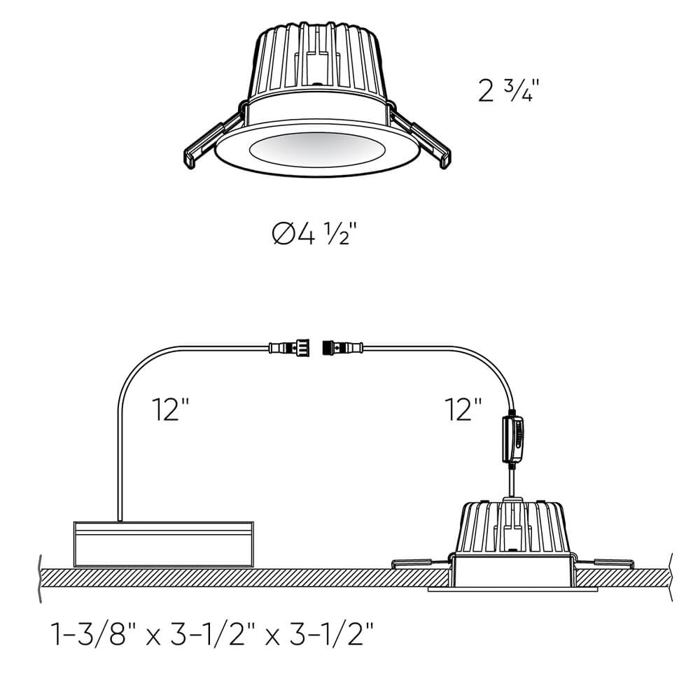 DALS Lighting White 4 Inch Round Indoor/Outdoor Regressed Gimbal Down Light, Model RGR4-CC-WH* - Image 2
